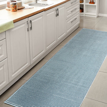 Cole Modern Minimalist Pinstripe High-low Area Rug
